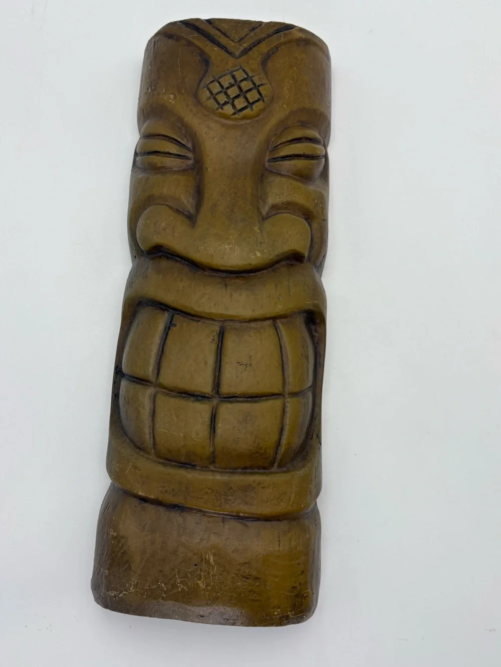 Vintage Heavy Tiki Face Wall Art - Brown